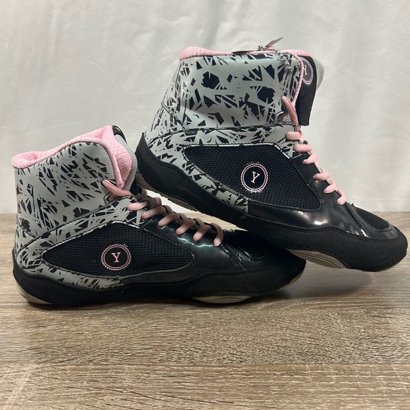 Yes! Athletics W202016 Womens Wrestling Shoes Black Grey Pink High Top Size 9 - Picture 3 of 8